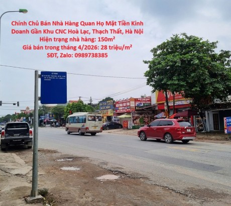 Chính Chủ Bán Nhà Hàng Quan Họ Mặt Tiền Kinh Doanh Gần Khu CNC Hoà Lạc, Thạch Thất, Hà Nội