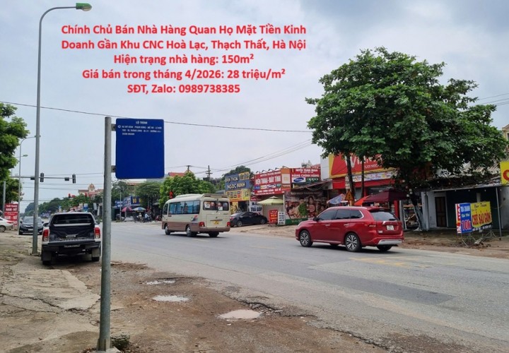 Chính Chủ Bán Nhà Hàng Quan Họ Mặt Tiền Kinh Doanh Gần Khu CNC Hoà Lạc, Thạch Thất, Hà Nội