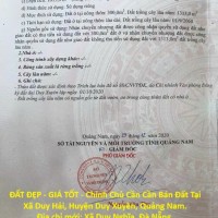 ĐẤT ĐẸP - GIÁ TỐT - Chính Chủ Cần Cần Bán Đất Tại Xã Duy Hải, Huyện Duy Xuyên, Quảng Nam.
