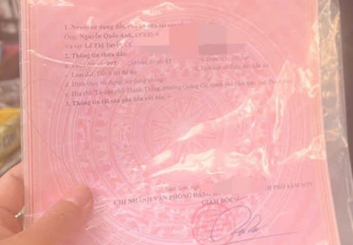 ĐẤT ĐẸP – GIÁ TỐT  – CHÍNH CHỦ CẦN BÁN GẤP Tại khu phố Thành Thắng, Phường Sầm Sơn, Thanh Hóa