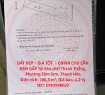 ĐẤT ĐẸP – GIÁ TỐT  – CHÍNH CHỦ CẦN BÁN GẤP Tại khu phố Thành Thắng, Phường Sầm Sơn, Thanh Hóa