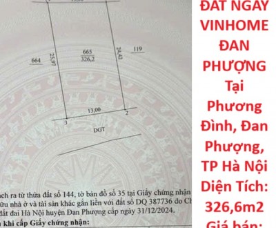 BÁN Lô ĐẤT NGAY VINHOME ĐAN PHƯỢNG  Tại Phương Đình, Đan Phượng, TP Hà Nội