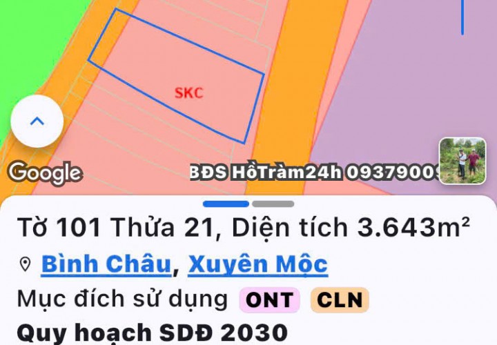 ĐẤT ĐẸP - MẶT TIỀN - Bán GẤP Lô Đất Tiềm Năng Tại Bình Châu, Xuyên Mộc, Bà Rịa Vũng Tàu