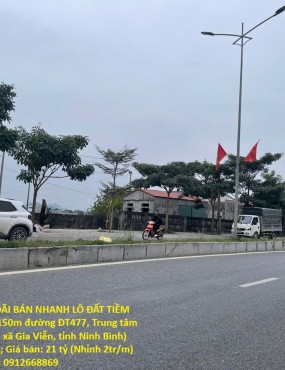 ĐẤT ĐẸP - GIÁ ƯU ĐÃI BÁN NHANH LÔ ĐẤT TIỀM NĂNG Bám mặt tiền 150m đường ĐT477, Trung tâm thị trấn Me