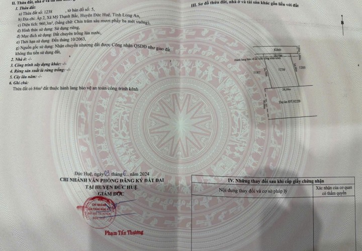 ĐẤT 2 MẶT TIỀN - ĐẦU TƯ LÀ SINH LỜI - Chính Chủ Bán 2 Lô Đất xã Mỹ Thạnh Bắc, Đức Huệ, Long An