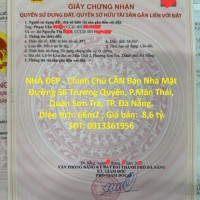 NHÀ ĐẸP - Chính Chủ CẦN Bán Nhà Mặt Đường 56 Trương Quyền, P.Mân Thái, Quận Sơn Trà, TP. Đà Nẵng.