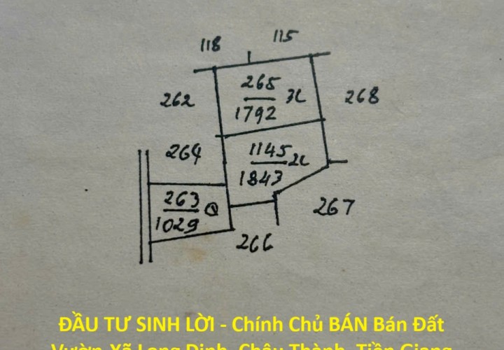 ĐẦU TƯ SINH LỜI - Chính Chủ BÁN Bán Đất Vườn-Xã Long Định, Châu Thành, Tiền Giang