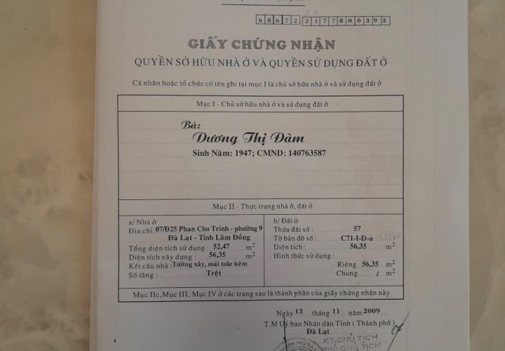 NHÀ ĐẸP – GIÁ TỐT – CHÍNH CHỦ CẦN BÁN NHÀ Tại Phường 9, TP Đà Lạt, Lâm Đồng