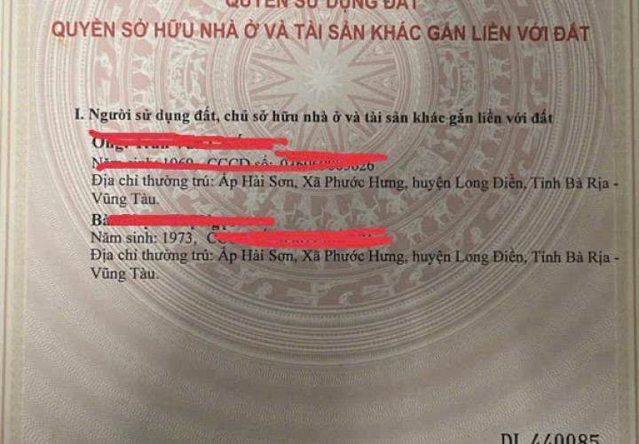 ĐẤT ĐẸP – GIÁ TỐT – CẦN BÁN GẤP ĐẤT Tại Xã Phước Hưng, Huyện Long Điền, Bà Rịa - Vũng Tàu