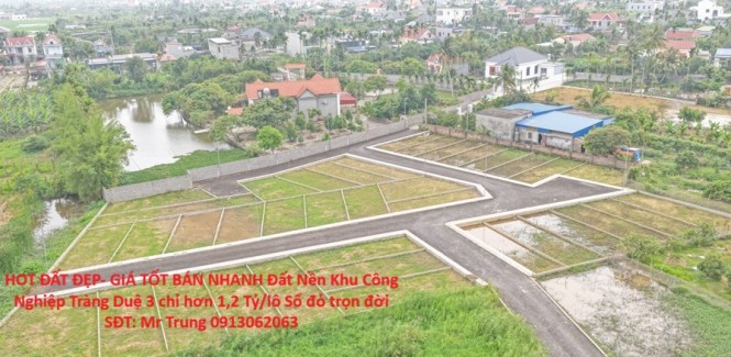 HOT ĐẤT ĐẸP- GIÁ TỐT BÁN NHANH Đất Nền Khu Công Nghiệp Tràng Duệ 3 chỉ hơn 1,2 Tỷ/lô Sổ đỏ trọn đời