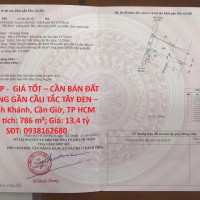 ĐẤT ĐẸP -  GIÁ TỐT – CẦN BÁN ĐẤT BỜ SÔNG GẦN CẦU TẮC TÂY ĐEN – Xã Bình Khánh, Cần Giờ, TP HCM