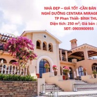 NHÀ ĐẸP – GIÁ TỐT -CẦN BÁN BIỆT THỰ NGHỈ DƯỠNG CENTARA MIRAGE  P.Mũi Né, TP Phan Thiết- BÌNH THUẬN