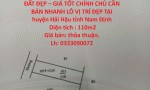 ĐẤT ĐẸP – GIÁ TỐT CHÍNH CHỦ CẦN BÁN NHANH LÔ VỊ TRÍ ĐẸP TẠI huyện Hải Hậu tỉnh Nam Định