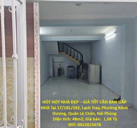 HÓT HÓT NHÀ ĐẸP – GIÁ TỐT CẦN BÁN GẤP NHÀ Tại Phường Kênh Dương, Quận Lê Chân, Hải Phòng
