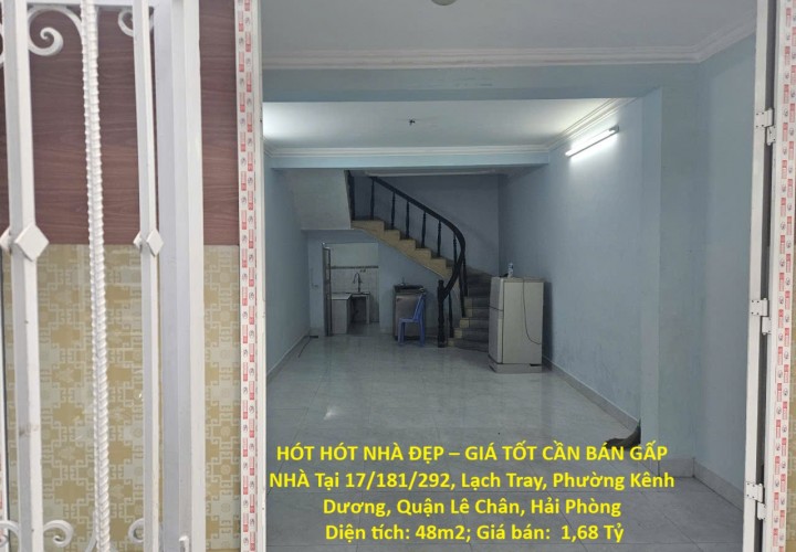 HÓT HÓT NHÀ ĐẸP – GIÁ TỐT CẦN BÁN GẤP NHÀ Tại Phường Kênh Dương, Quận Lê Chân, Hải Phòng