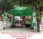 CHÍNH CHỦ Cần Bán Nhanh  Mặt Bằng Kinh Doanh  Đường Hòa Bình, Phường 1, Bạc Liêu Cũ