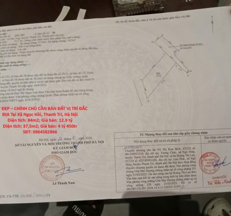 ĐẤT ĐẸP – CHÍNH CHỦ CẦN BÁN ĐẤT VỊ TRÍ ĐẮC ĐỊA Tại Xã Ngọc Hồi, Thanh Trì, Hà Nội