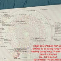 CHÍNH CHỦ CẦN BÁN NHÀ MẶT ĐƯỜNG Số 10 Đường Hưng Yên, Phường Quang Trung, TP Nam định