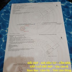 ĐẤT ĐẸP – GIÁ ĐẦU TƯ – CẦN BÁN GẤP 3 LÔ ĐẤT ĐẸP – Gia Lâm & Nam Ban –Lâm Hà – Tỉnh Lâm Đồng