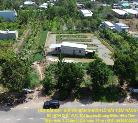 HOT ĐẤT ĐẸP- GIÁ TỐT BÁN NHANH LÔ ĐẤT TIỀM NĂNG GIÁ RẺ HƠN KHU VỰC TẠI Huyện Phong Điền, Cần Thơ