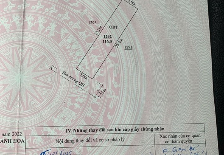 ĐẤT ĐẸP – GIÁ TỐT – CHÍNH CHỦ CẦN BÁN ĐẤT MBQH 6194, Phường Quảng Thịnh, TP. Thanh Hóa, Tỉnh Thanh Hóa