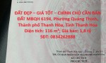 ĐẤT ĐẸP – GIÁ TỐT – CHÍNH CHỦ CẦN BÁN ĐẤT MBQH 6194, Phường Quảng Thịnh, TP. Thanh Hóa, Tỉnh Thanh Hóa