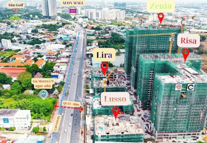 Căn hộ Mỹ tại Sài Gòn  Lusso Saigon tiêu chuẩn 5 sao giá chỉ 300tr sở hữu, Phường Bình Hòa, TP Thuận An