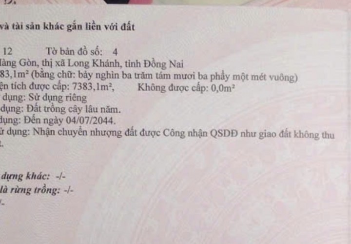 ĐẤT ĐẸP - ĐẦU TƯ LÀ SINH LỜI - Chính Chủ Bán 2 Lô Đất Vườn Tại Tp Long Khánh, Đồng Nai