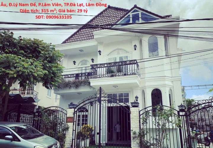 BIỆT THỰ ĐẸP–GIÁ TỐT –CHÍNH CHỦ CẦN BÁN BIỆT THỰ L39 Khu Biệt Thự Á Âu, Đ.Lý Nam Đế, P.Lâm Viên, TP.Đà Lạt, Lâm Đồng