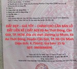 ĐẤT ĐẸP – GIÁ TỐT – CHÍNH CHỦ CẦN BÁN LÔ ĐẤT LIỀN KỀ ( ĐẤT AO) Xã An Thới Đông, Cần Giờ, TP. HCM