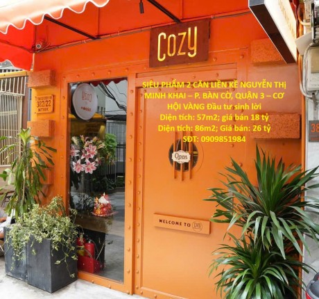 SIÊU PHẨM 2 CĂN LIỀN KỀ NGUYỄN THị MINH KHAI – P. BÀN CỜ, QUẬN 3 – CƠ HỘI VÀNG ĐẦU TƯ Khách Sạn CH Dịch Vụ