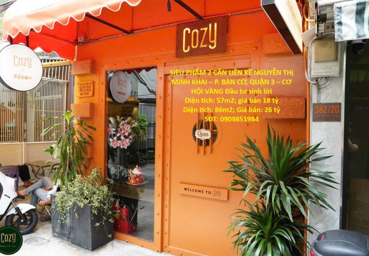 SIÊU PHẨM 2 CĂN LIỀN KỀ NGUYỄN THị MINH KHAI – P. BÀN CỜ, QUẬN 3 – CƠ HỘI VÀNG ĐẦU TƯ Khách Sạn CH Dịch Vụ