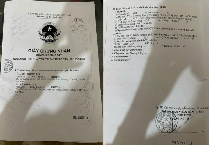 NHÀ ĐẸP – GIÁ TỐT – CHÍNH CHỦ CẦN BÁN GẤP NHÀ Tại Phường 7, Quận 8. Ngân hàng đang cho vay 2.3tỷ