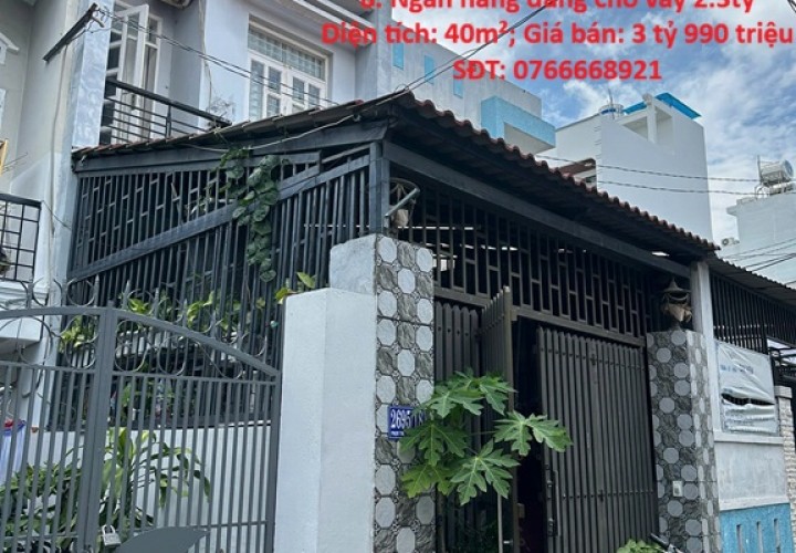 NHÀ ĐẸP – GIÁ TỐT – CHÍNH CHỦ CẦN BÁN GẤP NHÀ Tại Phường 7, Quận 8. Ngân hàng đang cho vay 2.3tỷ