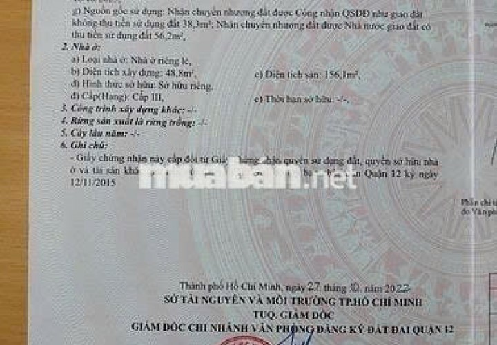 NHÀ ĐẸP – GIÁ TỐT – CHÍNH CHỦ CẦN BÁN CĂN NHÀ Tại Đường Vườn Lài, Phường An Phú Đông, Q.12, TP. HCM