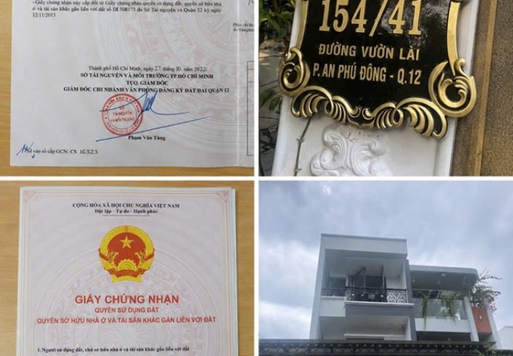 NHÀ ĐẸP – GIÁ TỐT – CHÍNH CHỦ CẦN BÁN CĂN NHÀ Tại Đường Vườn Lài, Phường An Phú Đông, Q.12, TP. HCM