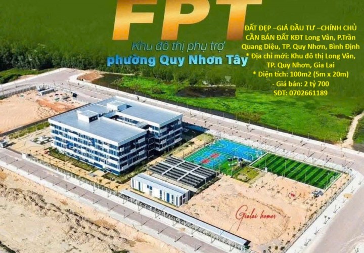 ĐẤT ĐẸP –GIÁ ĐẦU TƯ –CHÍNH CHỦ CẦN BÁN ĐẤT KĐT Long Vân, P.Trần Quang Diệu, TP. Quy Nhơn, Bình Định