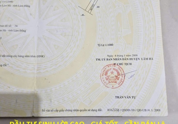 ĐẦU TƯ SINH LỜI CAO - GIÁ TỐT - CẦN BÁN Lô Đất Tại Nam Ban, Lâm Hà Lâm Đồng