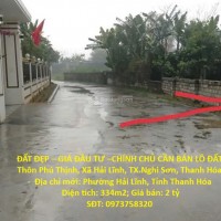 ĐẤT ĐẸP – GIÁ ĐẦU TƯ –CHÍNH CHỦ CẦN BÁN LÔ ĐẤT Thôn Phú Thịnh, Xã Hải Lĩnh, TX.Nghi Sơn, Thanh Hóa