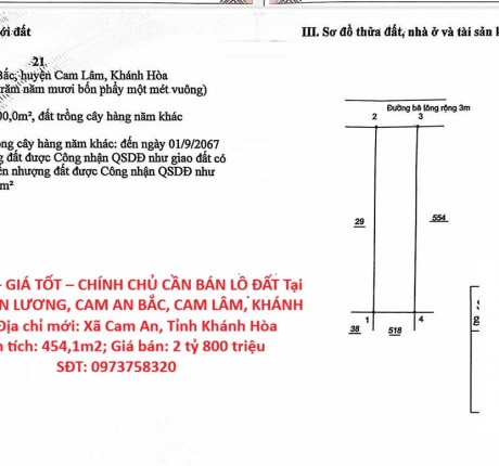 ĐẤT ĐẸP – GIÁ TỐT – CHÍNH CHỦ CẦN BÁN LÔ ĐẤT Tại THÔN HIỀN LƯƠNG, CAM AN BẮC, CAM LÂM, KHÁNH HOÀ