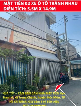 GIÁ TỐT – CẦN BÁN CĂN NHÀ MẶT TIỀN Vạn Hạnh 6, xã Trung Chánh, huyện Hóc Môn, TP. Hồ Chí Minh