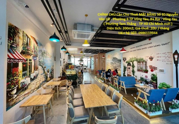 CHÍNH CHỦ Cần Cho Thuê MẶT BẰNG Số 80 Nguyễn Văn Cừ - Phường 9 TP Vũng Tàu, Bà Rịa - Vũng Tàu