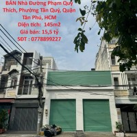 NHÀ  ĐẸP –  CHÍNH CHỦ CẦN BÁN Nhà Đường Phạm Quý Thích, Phường Tân Quý, Quận Tân Phú, HCM
