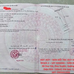 HOT HOT – BÁN ĐẤT TĐC DUY HẢI GIAI ĐOẠN 2 – SÁT HOIANA – GẦN BIỂN Tại Xã Duy Hải, Duy Xuyên, Quảng Nam