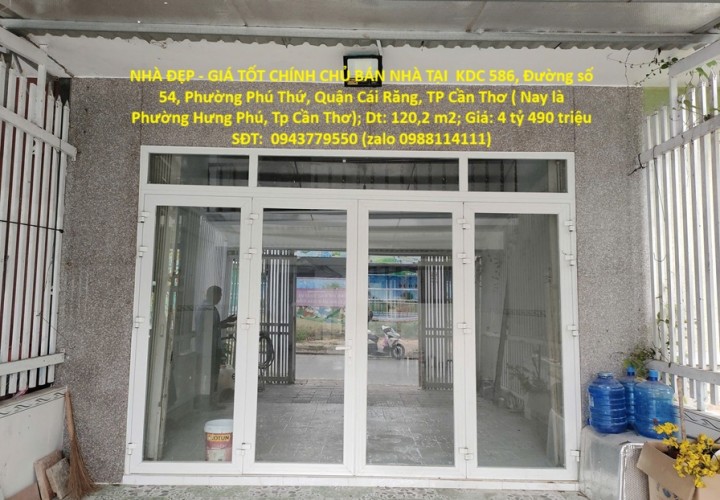 NHÀ ĐẸP - GIÁ TỐT CHÍNH CHỦ BÁN NHÀ TẠI Phường Phú Thứ, Quận Cái Răng, TP Cần Thơ