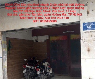 Chính Chủ Cần cho thuê nhanh 2 căn nhà tại quận Hoàng Mai, TP Hà Nội
