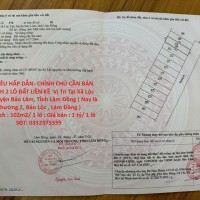 GIÁ SIÊU HẤP DẪN- CHÍNH CHỦ CẦN BÁN NHANH 2 LÔ ĐẤT LIỀN KỀ  Vị Trí Tại Phường 2, TP Bảo Lộc, Tỉnh Lâm Đồng