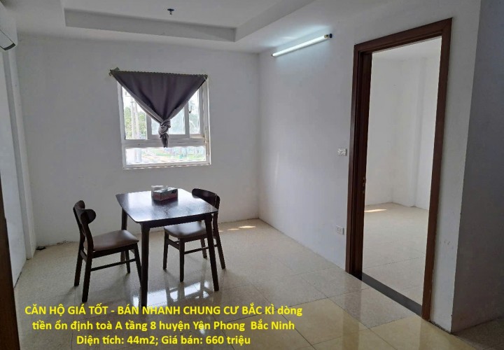 CĂN HỘ GIÁ TỐT - BÁN NHANH CHUNG CƯ BẮC KÌ dòng tiền ổn định toà A tầng 8 huyện Yên Phong  Bắc Ninh