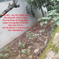 ĐẤT ĐẸP - GIÁ TỐT CHÍNH CHỦ CẦN BÁN ĐẤT THỔ CƯ -xã  PHỤNG CHÂU, CHƯƠNG MỸ, HÀ NỘI