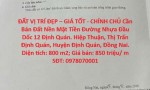 ĐẤT VỊ TRÍ ĐẸP – GIÁ TỐT - CHÍNH CHỦ Cần Bán Đất Nền Mặt Tiền Đường Nhựa Đầu Dốc 12 Định Quán.
